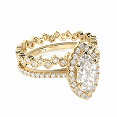 1.50 TCW Marquise Cut Ring set 18K Lab Grown Diamond Ring for Women