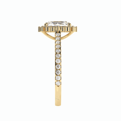 1.20 CTW Radiant Cut Halo 18K Lab Grown Diamond Ring for Women