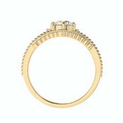 1.10 TCW Round Brilliant Cut Solitaire With Accents 18K Lab Grown Diamond Ring for Women