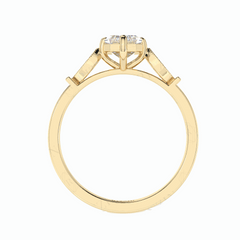 Anillo solitario de diamantes cultivados en laboratorio de 18 quilates con corte esmeralda y detalles de 1,00 TCW para mujer