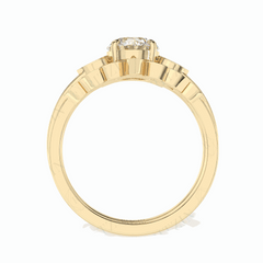 Anillo nupcial de diamantes cultivados en laboratorio de 18 quilates con corte brillante redondo de 1,20 TCW para mujer