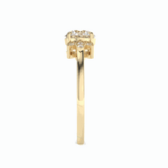 1.00 TCW Round Brilliant Cut Solitaire With Accents 18K Lab Grown Diamond Ring for Women