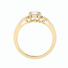 1.00 TCW Round Brilliant Cut Solitaire With Accents 18K Lab Grown Diamond Ring for Women