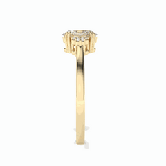 1.00 TCW Oval Cut Solitaire With Accents 18K Lab Grown Diamond Ring for Women