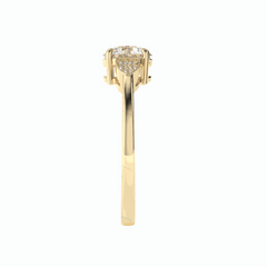 Anillo solitario de diamantes cultivados en laboratorio de 18 quilates con corte brillante redondo y detalles de 1,00 TCW para mujer