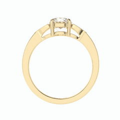 Anillo solitario de diamantes cultivados en laboratorio de 18 quilates con corte brillante redondo y detalles de 1,00 TCW para mujer