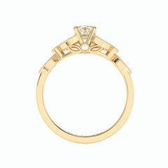 Anillo solitario de diamantes cultivados en laboratorio de 18 quilates con corte marquesa y detalles de 1,20 TCW para mujer