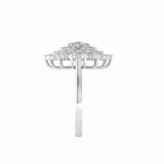 1.80 TCW Round Brilliant Cut Cluster 18K Lab Grown Diamond Ring for Women