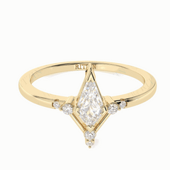 0.50 TCW Kite Cut Solitaire With Accents 18K Lab Grown Diamond Ring for Women