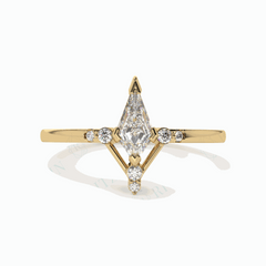 0.50 TCW Kite Cut Solitaire With Accents 18K Lab Grown Diamond Ring for Women