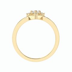 0.50 TCW Kite Cut Solitaire With Accents 18K Lab Grown Diamond Ring for Women