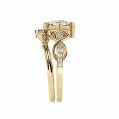 Anillo nupcial de diamantes cultivados en laboratorio de 18 quilates con corte princesa de 1,50 TCW para mujer