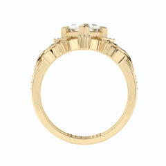 Anillo nupcial de diamantes cultivados en laboratorio de 18 quilates con corte princesa de 1,50 TCW para mujer