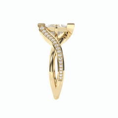 Anillo de diamantes cultivados en laboratorio de 18 quilates con corte princesa trenzado de 1,50 TCW para mujer