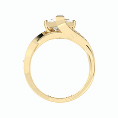 Anillo de diamantes cultivados en laboratorio de 18 quilates con corte princesa trenzado de 1,50 TCW para mujer