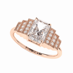 1.10 TCW Radiant Cut Cluster Lab Grown Diamond Ring for Women