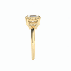 1.10 TCW Radiant Cut Cluster Lab Grown Diamond Ring for Women