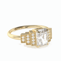 1.10 TCW Radiant Cut Cluster Lab Grown Diamond Ring for Women