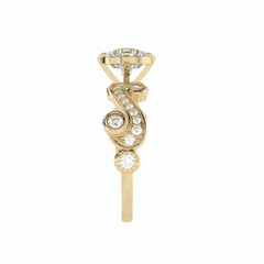 Anillo nupcial de diamantes cultivados en laboratorio de 18 quilates con corte brillante redondo de 1,50 TCW para mujer