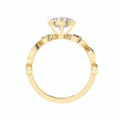Anillo nupcial de diamantes cultivados en laboratorio de 18 quilates con corte brillante redondo de 1,50 TCW para mujer