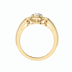 2.00 TCW Pear Cut Halo 18K Lab Grown Diamond Ring for Women