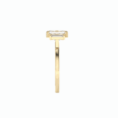 Anillo de diamantes cultivados en laboratorio de 18 quilates con corte esmeralda en racimo de 3,00 TCW para mujer