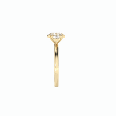 Anillo de diamantes cultivados en laboratorio de 18 quilates con corte ovalado de 1,80 TCW y 3 piedras para mujer