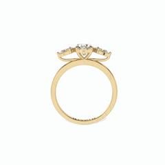 Anillo de diamantes cultivados en laboratorio de 18 quilates con corte ovalado de 1,80 TCW y 3 piedras para mujer