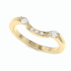 Anillo de eternidad con diamantes cultivados en laboratorio de 18 quilates y talla marquesa para mujer