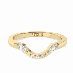 Anillo de eternidad con diamantes cultivados en laboratorio de 18 quilates y talla marquesa para mujer