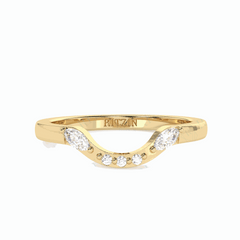 Anillo de eternidad con diamantes cultivados en laboratorio de 18 quilates y talla marquesa para mujer