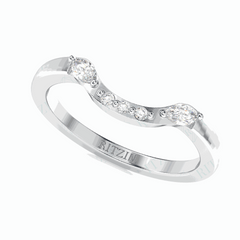 Anillo de eternidad con diamantes cultivados en laboratorio de 18 quilates y talla marquesa para mujer