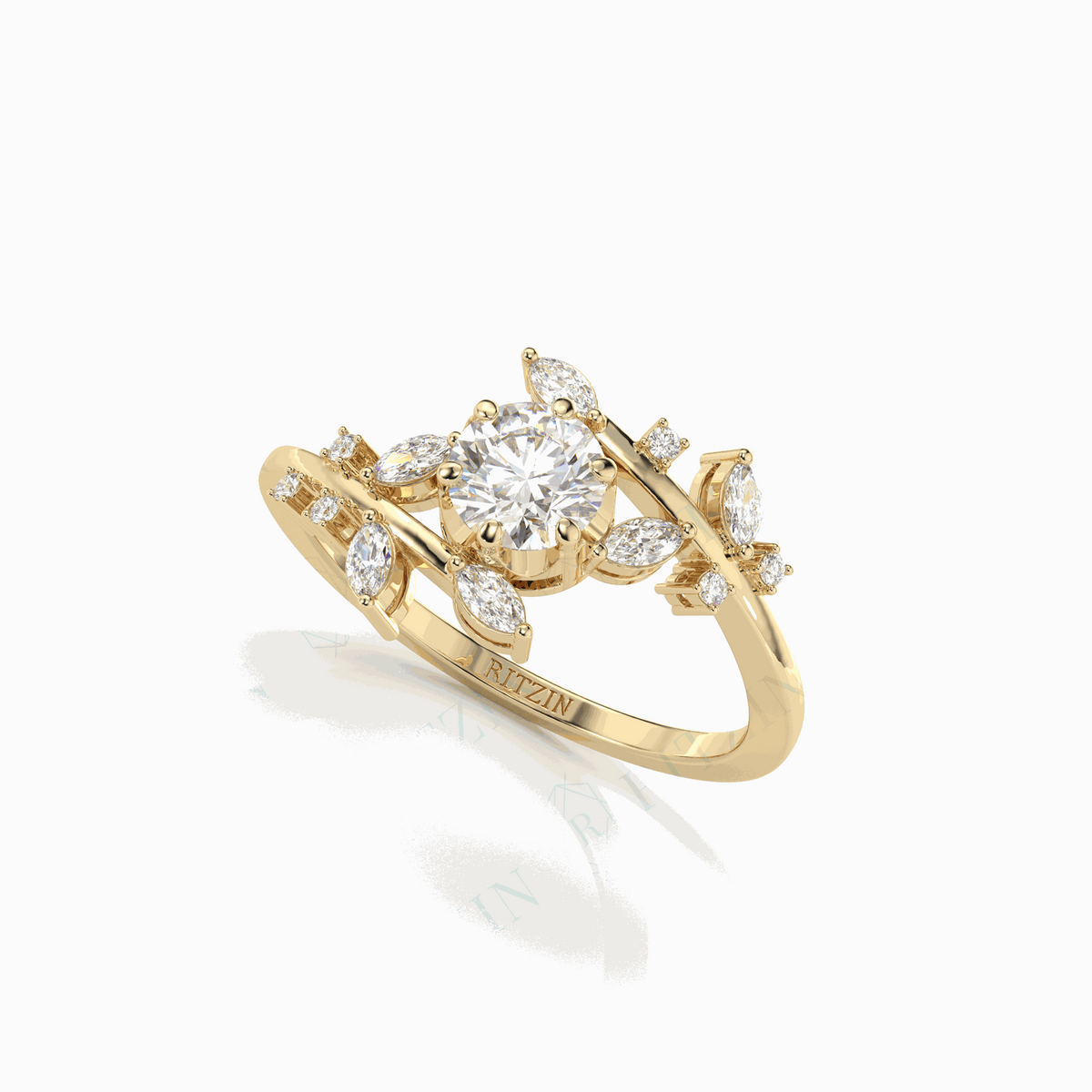Anillo de diamantes cultivados en laboratorio de 18 quilates con corte brillante redondo y trenzado de 0,70 TCW para mujer