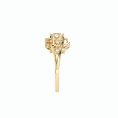 Anillo de diamantes cultivados en laboratorio de 18 quilates con corte brillante redondo y trenzado de 0,70 TCW para mujer