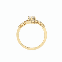 Anillo de diamantes cultivados en laboratorio de 18 quilates con corte brillante redondo y trenzado de 0,70 TCW para mujer