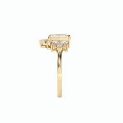 Anillo de diamantes cultivados en laboratorio de 18 quilates con corte esmeralda de 2,30 TCW para mujer