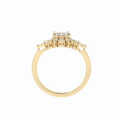 Anillo de diamantes cultivados en laboratorio de 18 quilates con corte esmeralda de 2,30 TCW para mujer