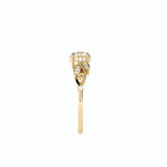 Anillo solitario de diamantes cultivados en laboratorio de 18 quilates con corte brillante redondo y detalles de 1,00 TCW para mujer