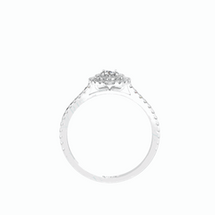1.00 TCW Oval Cut Double Halo 18K Lab Grown Diamond Ring for Women