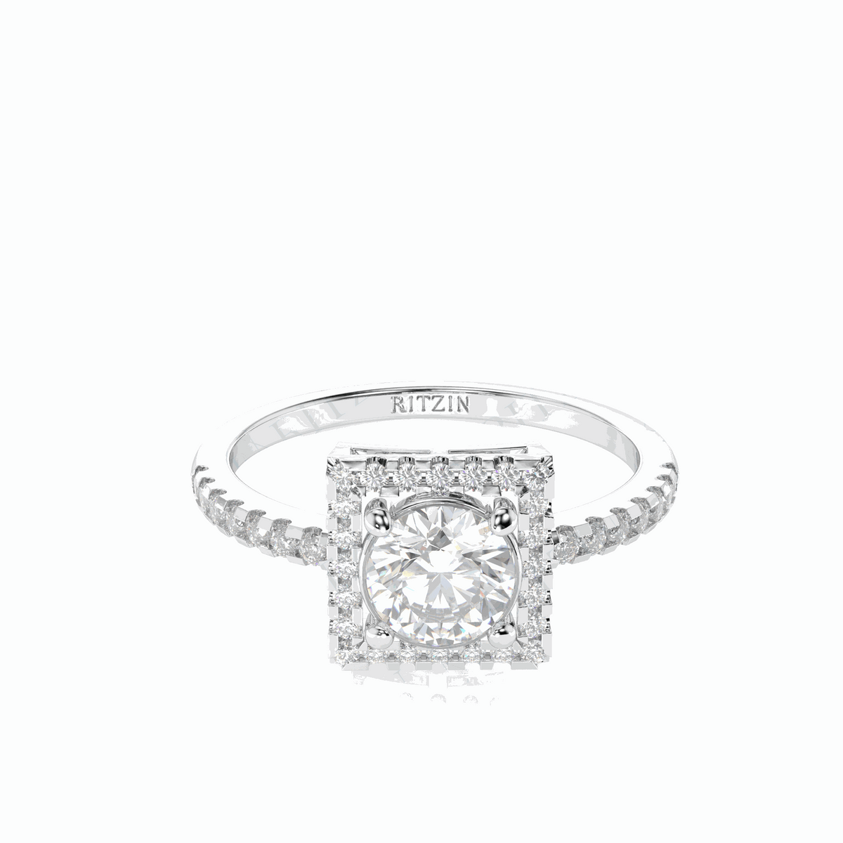1.00 TCW Round Brilliant Cut Halo 18K Lab Grown Diamond Ring for Women