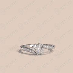 0,50 TCW Marquise-Schliff gedrehter 18K Lab-grown Diamantring für Damen