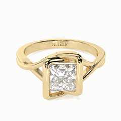 Anillo de diamantes cultivados en laboratorio de 18 quilates con corte princesa trenzado de 1,25 TCW para mujer