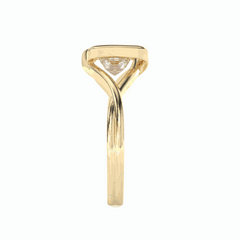 Anillo de diamantes cultivados en laboratorio de 18 quilates con corte princesa trenzado de 1,25 TCW para mujer