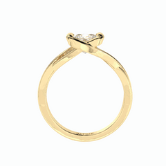 Anillo de diamantes cultivados en laboratorio de 18 quilates con corte princesa trenzado de 1,25 TCW para mujer