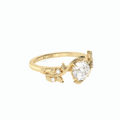 Anillo solitario de oro blanco con diamantes cultivados en laboratorio de talla triangular de 1,50 TCW para mujer