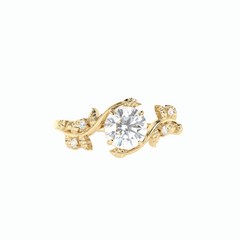 Anillo solitario de oro blanco con diamantes cultivados en laboratorio de talla triangular de 1,50 TCW para mujer