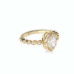 1,50 TCW Solitärring aus Weißgold mit im Labor gezüchteten Diamanten im Dreiecksschliff für Damen