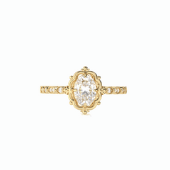 1,50 TCW Solitärring aus Weißgold mit im Labor gezüchteten Diamanten im Dreiecksschliff für Damen